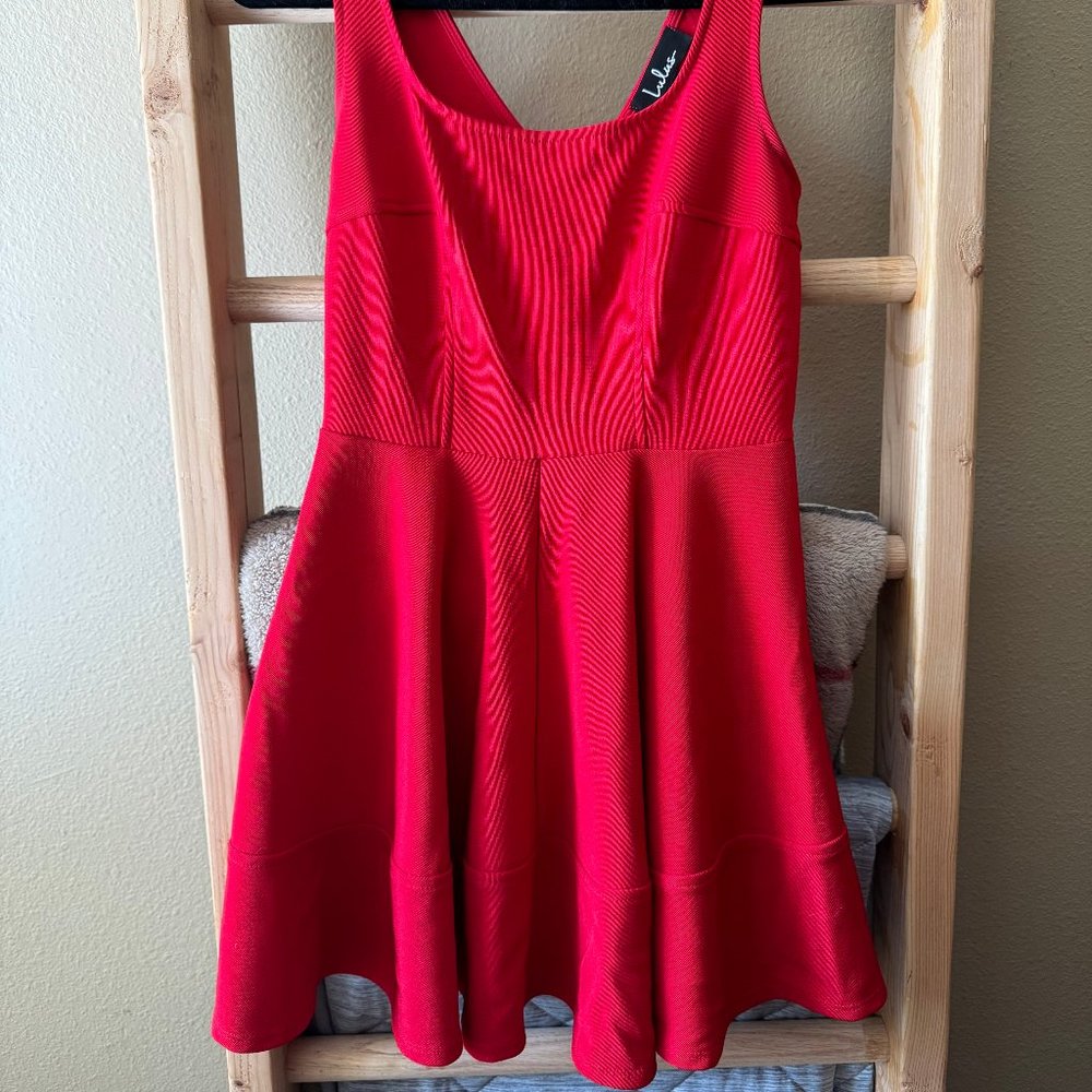 Red flirty dress